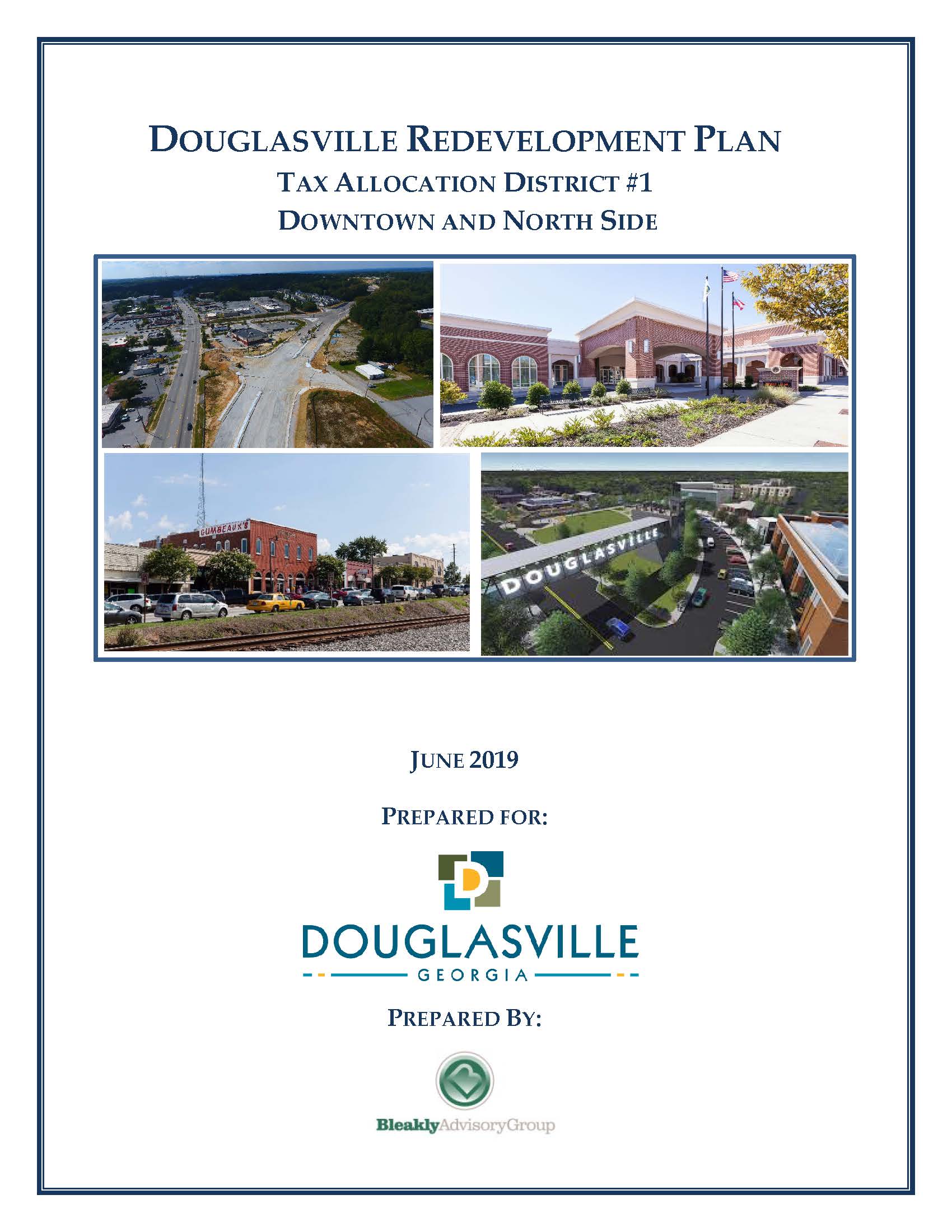 Image of the cover of the Douglasville TAD Redevelopment Plan cover.