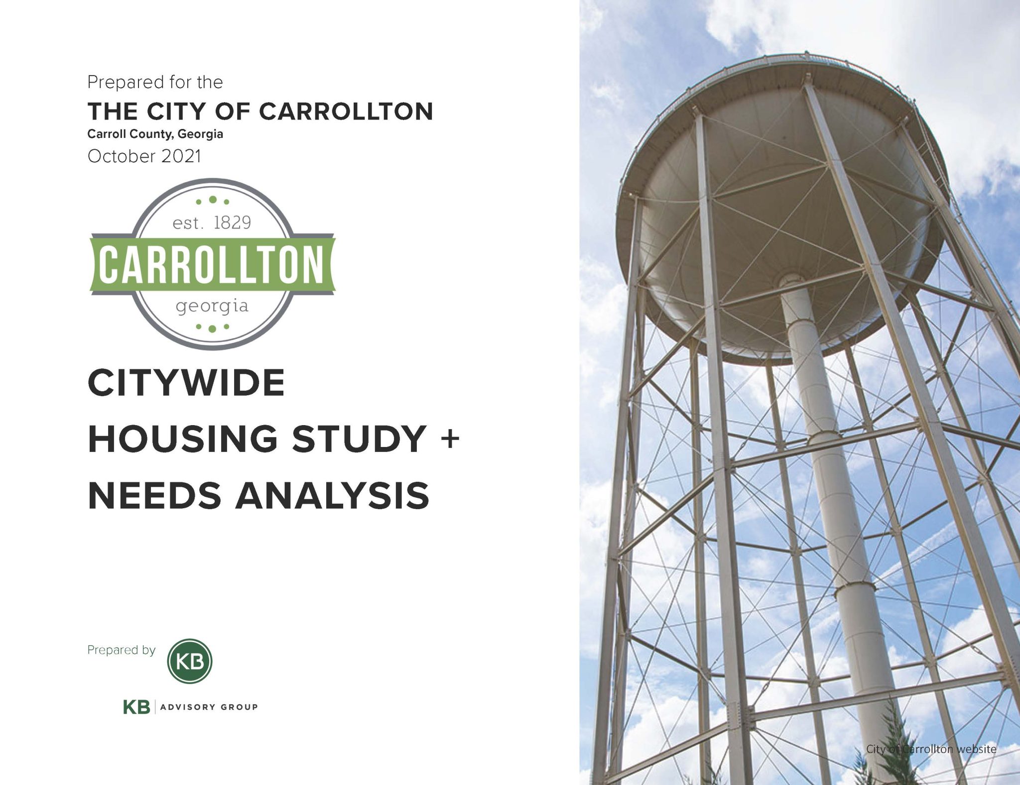 Cover of KB's 2021 Carrollton Housing Study